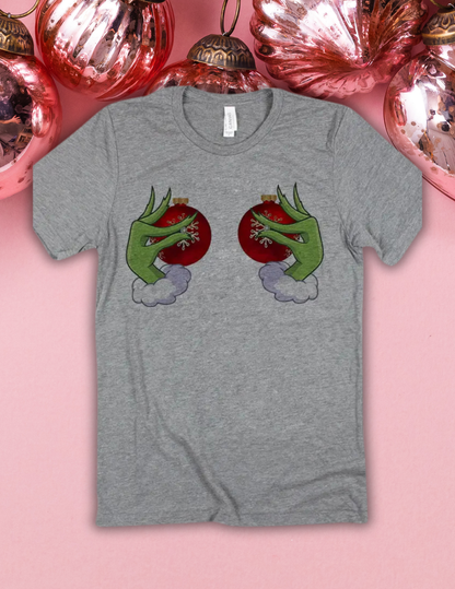 Grinch Boobs Ornament Balls Shirt